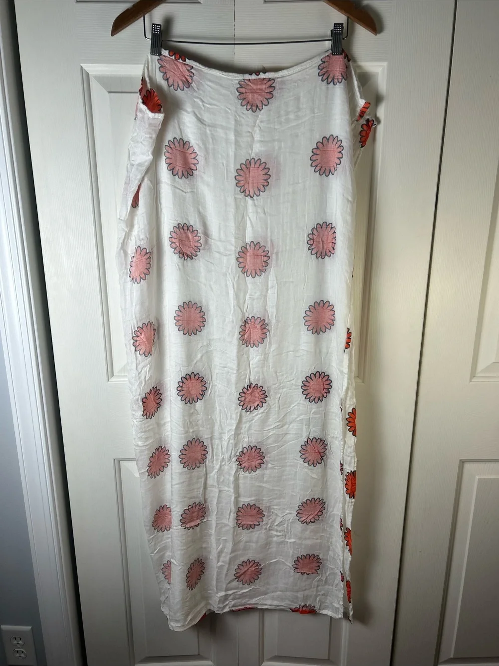 Aden + Anais Orange White Blue Floral Baby Swaddle Blanket Bamboo Rayon Flower